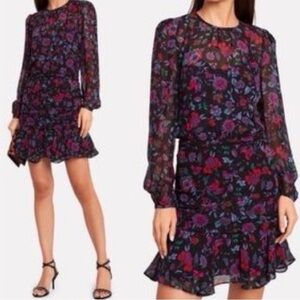 Veronica Beard Women’s Size 4 Robin Black Silk Floral Lined Dress